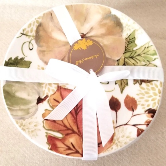 GRACE TEAWARE Potter’s Studio CERAMICS BOTANICAL PUMPKIN APPETIZER PLATES - Picture 3 of 4